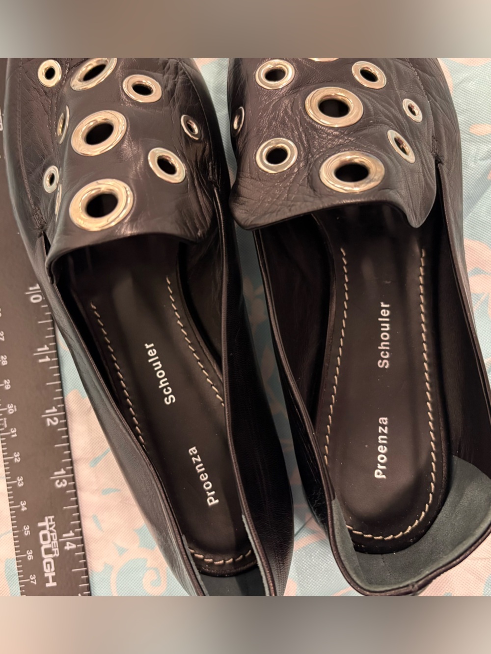 Proenza Schouler black grommet Loafers Size 38.5 - Picture 7 of 7